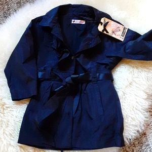 Girl raincoat/ trench, blue, 24months, new